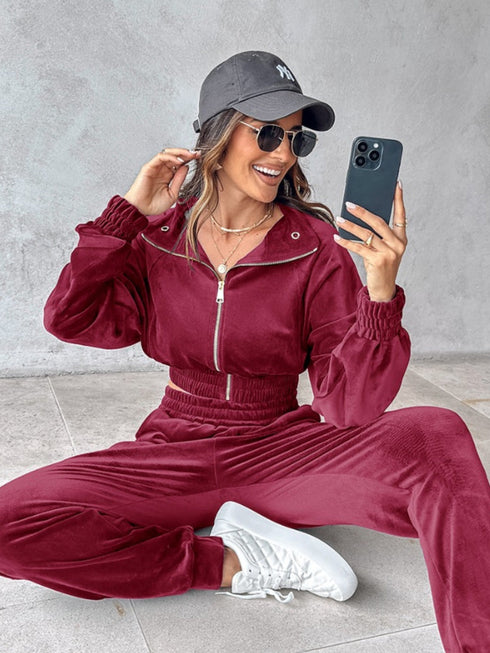 'Ursel' Crop Top and Joggers Set - Celes Fashion